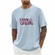 thumbnail image 1 of Tops para hombre, blusas y camisas de cuello redondo y manga corta para hombre, blusas casuales de moda con cuello redondo y manga corta para hombre, blusas de poliéster para hombre, 1 of 4