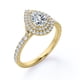 thumbnail image 5 of JeenMata Anillo de Compromiso con Doble Halo de Moissanita en Forma de Pera de 1,75 Quilates con Estilo Pavé Certificado en Baño de Oro Amarillo de 18 K sobre Plata, 5 of 7