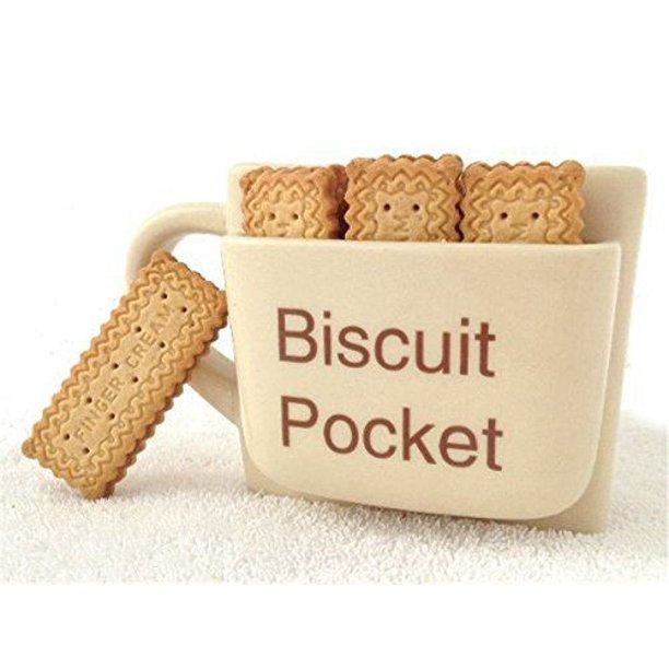 Ceramic Biscuit Pocket Coffee Mug Funny Coffee Tea Cup Cookie Holder