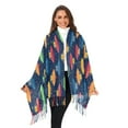 thumbnail image 3 of FORMRS Womens Scarf Winter Soft Long Big Warm Shawls Wrap Tassel Scarves, Rainbow Space Cat, 3 of 9