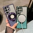 thumbnail image 7 of Magnetic Ring Stand Glitter Case for Samsung Galaxy S24 Ultra, (Compatible with Magsafe) Luxury Bling Diamond Rhinestones Cover with Camera Lens Protector for Girls Women,Purple, 7 of 7