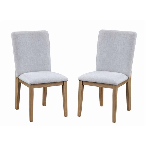 Wooden Dining Chairs Delfina Set of 2 Gray Linen Fabric 19"W Dining Chair,Dining Chairs