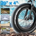 thumbnail image 4 of Elifine 500W Mountain E Bike Mens 20"x4" Foldable Electric Bike Fat Tire, 5 Riding Modes, Max 19.8Mph Electric Cruiser Bicycle, 48V 10.4Ah Removable Battery UL2849, 4 of 9