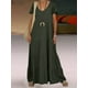 thumbnail image 2 of ZANZEA Solid Holiday Casual Dress Summer Short Sleeve V-Neck Vestidos Women Elegant Beach Loose Sundress Bohemian Maxi Robe 2023S Gao Jinjia LED, 2 of 2