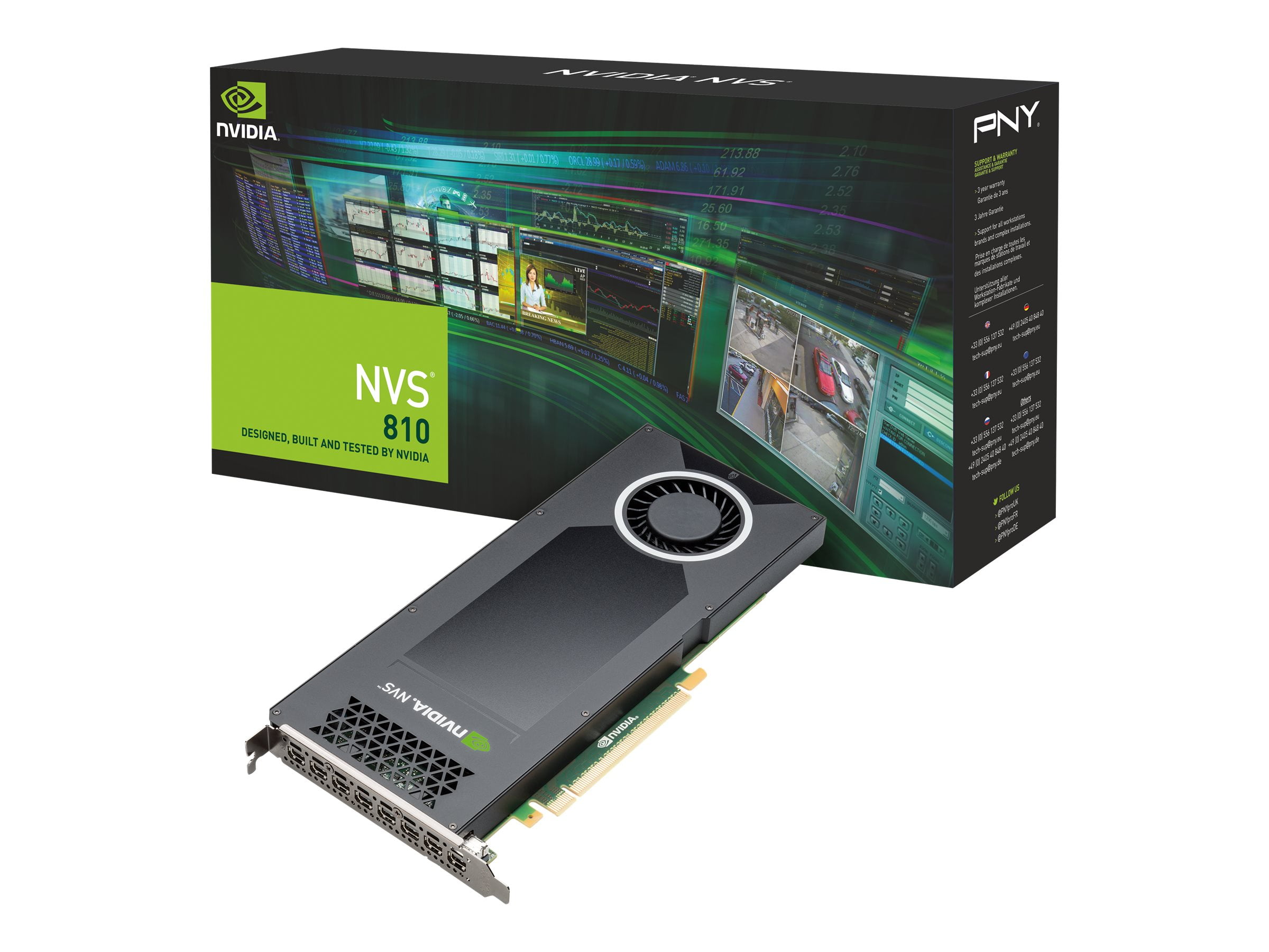 NVIDIA NVS 810 - Graphics card - 2 GPUs - NVS 810 - 4 GB DDR3 - PCIe 3.0 x16 - 8 x Mini DisplayPort
