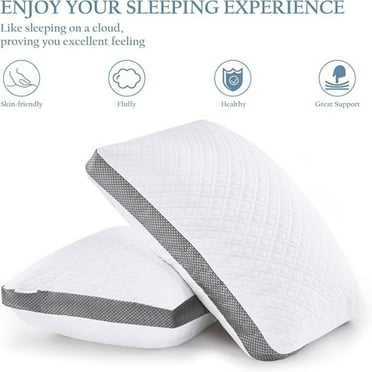 Queen Bed Pillows, Shredded Memory Foam Pillows, Adjustable Bed Pillow for Sleeping, 20"x30" Cooling Tencel Circular Knit Pillows for Side, Back, Stomach Sleepers