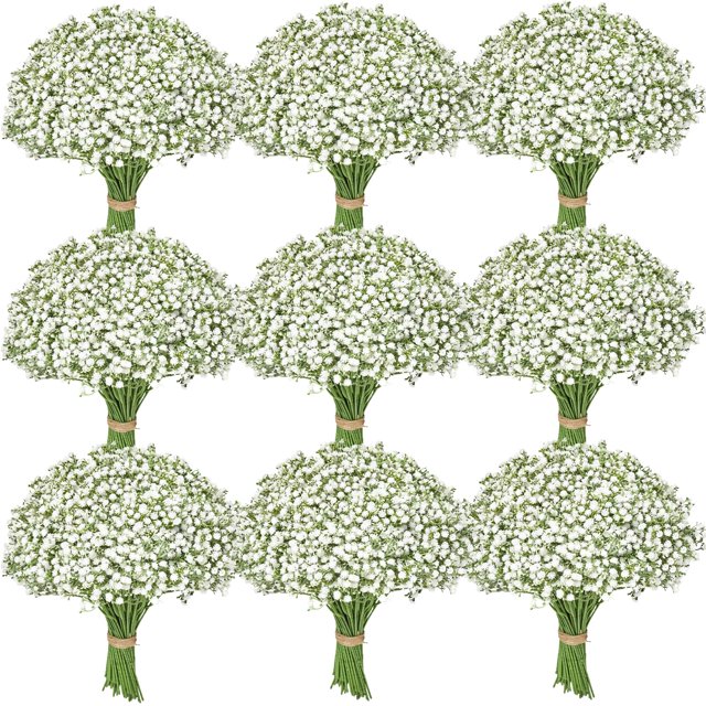 Flores Artificiales de Paniculata Serwalin 100 Piezas 38 cm Blancas