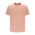 thumbnail image 5 of DPTALR George Men's Casual Solid Color Short - Sleeve T - Shirts: 10 Color Options,Comfortable Cotton Blend,Perfect for Daily Wear,Pink,Big and Tall Men XXL, 5 of 6