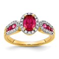 thumbnail image 4 of 14K Yellow Gold Diamond & Ruby Ring Size 7, 4 of 7