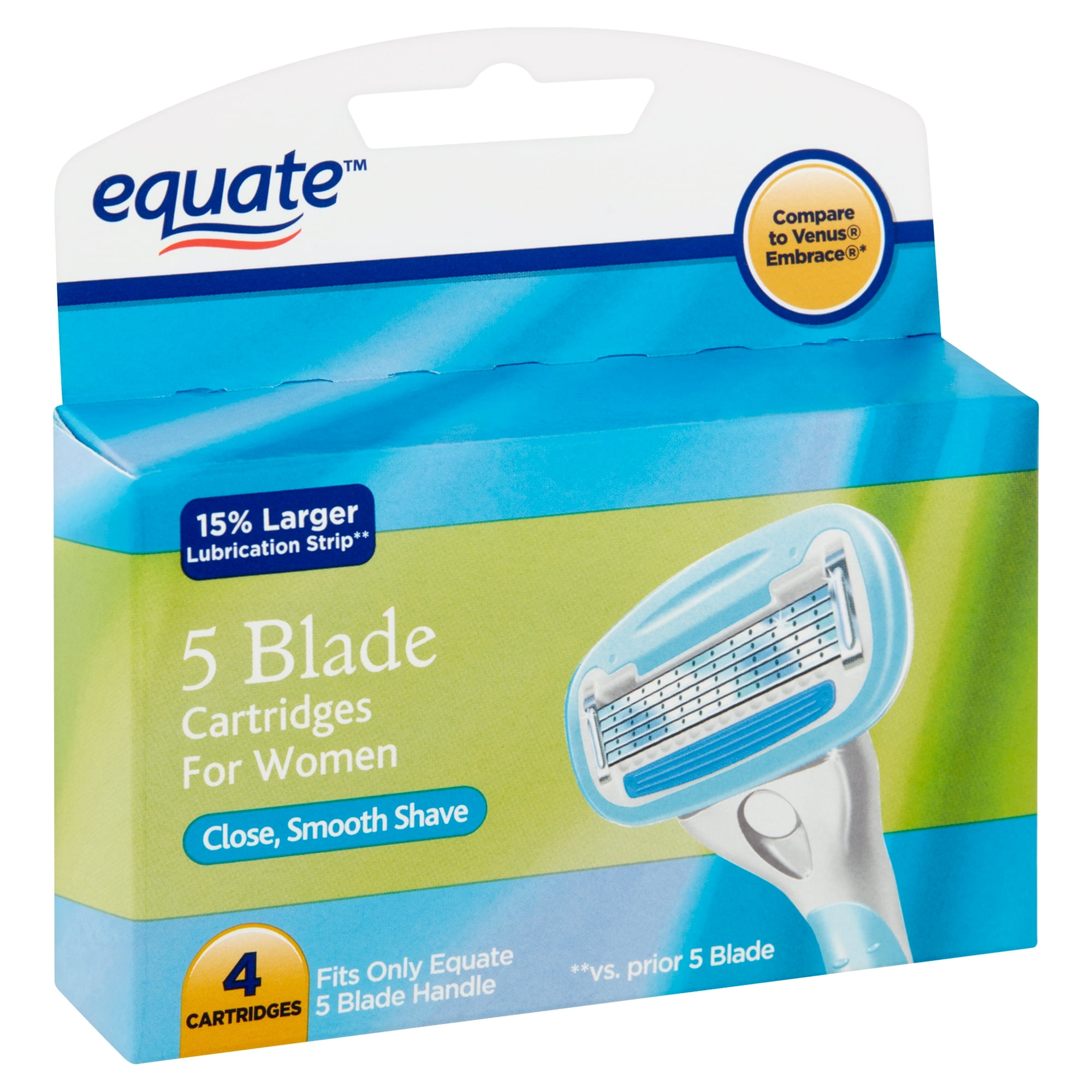 Equate 5 Blade Cartridges for Women, 4 count