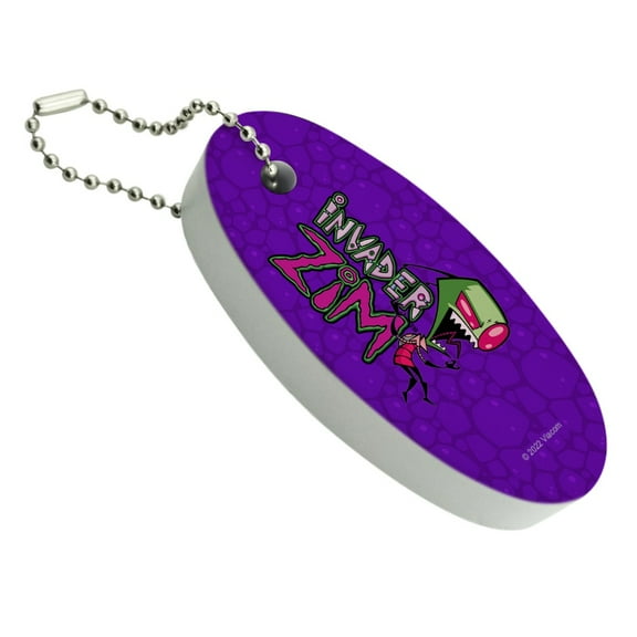 Invader Zim Floating Keychain Oval Foam Fishing Boat Buoy Key Float