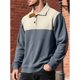 thumbnail image 3 of pstuiky camisas de manga larga para hombre, Chaqueta informal de color liso con botones y cuello alto para hombre, elegante sudadera con capucha y bloques de color tops de invierno para hombre xxxl, 3 of 3
