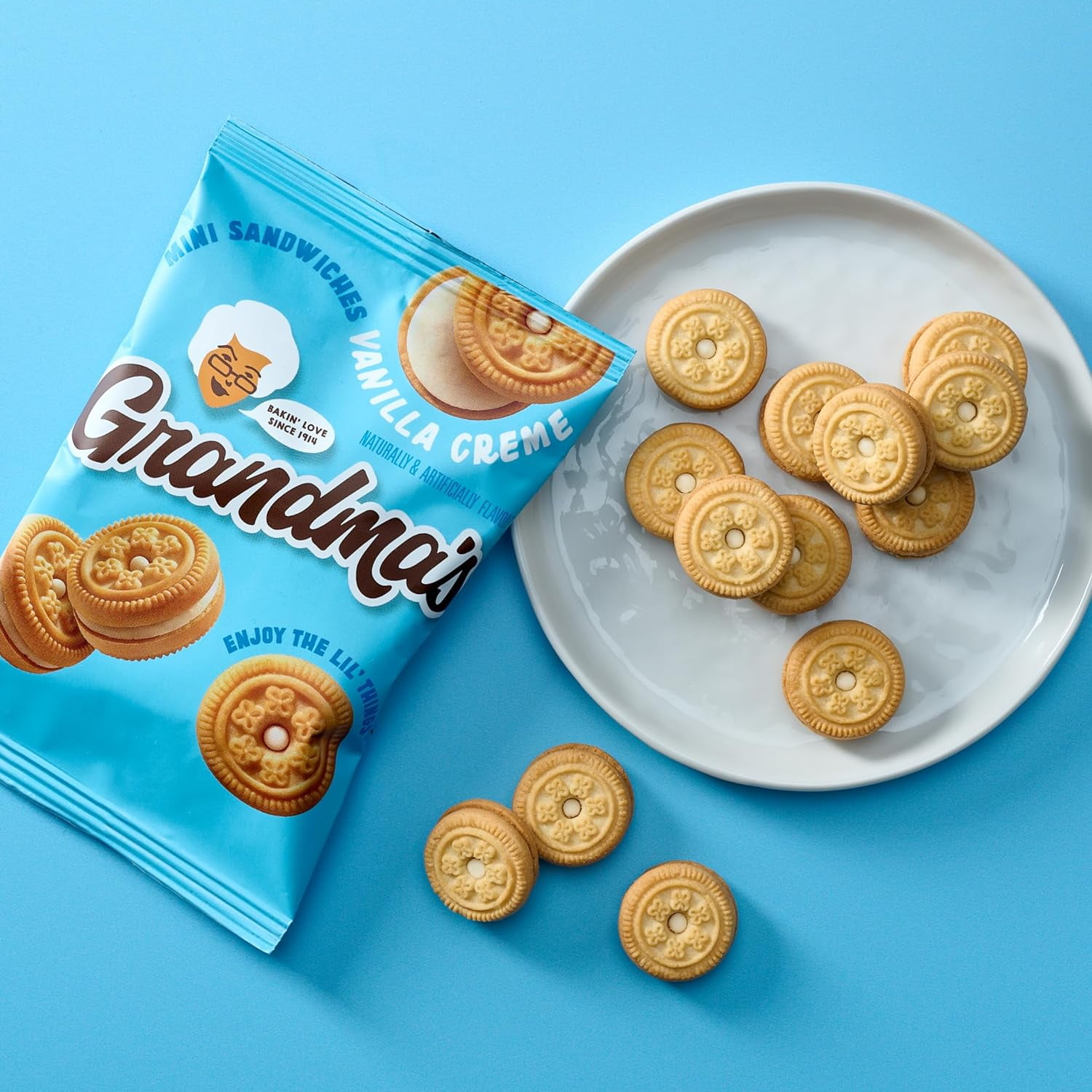 Grandma's Chocolate Chip and Vanilla Creme Flavored Mini Cookies, 30 Pack, (Packaging May Vary)
