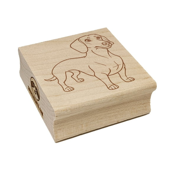 Devoted Dachshund Wiener Pet Dog Square Rubber Stamp Stamping Scrapbooking Crafting - Small 1.25in