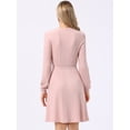 thumbnail image 3 of DARING DIVA Women's Long Sleeve Fall A-Line Ribbed Knit Crew Neck Dress XL Pink, 3 of 6