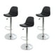 thumbnail image 1 of Sillas para Bar y Barra de Cocina con Respaldo y Reposapies de Altura Ajustable Banco Taburete Giratorio con Asiento Acolchado de Diseño Moderno Set 3 Piezas Negro, 1 of 5