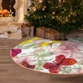 thumbnail image 4 of Salouo Butterflies and Vintage Christmas Tree Skirt 48" Farmhouse Christmas Decorations Snowman Xmas Tree Skirt Tree Mat for Holiday Party Decor, 4 of 8