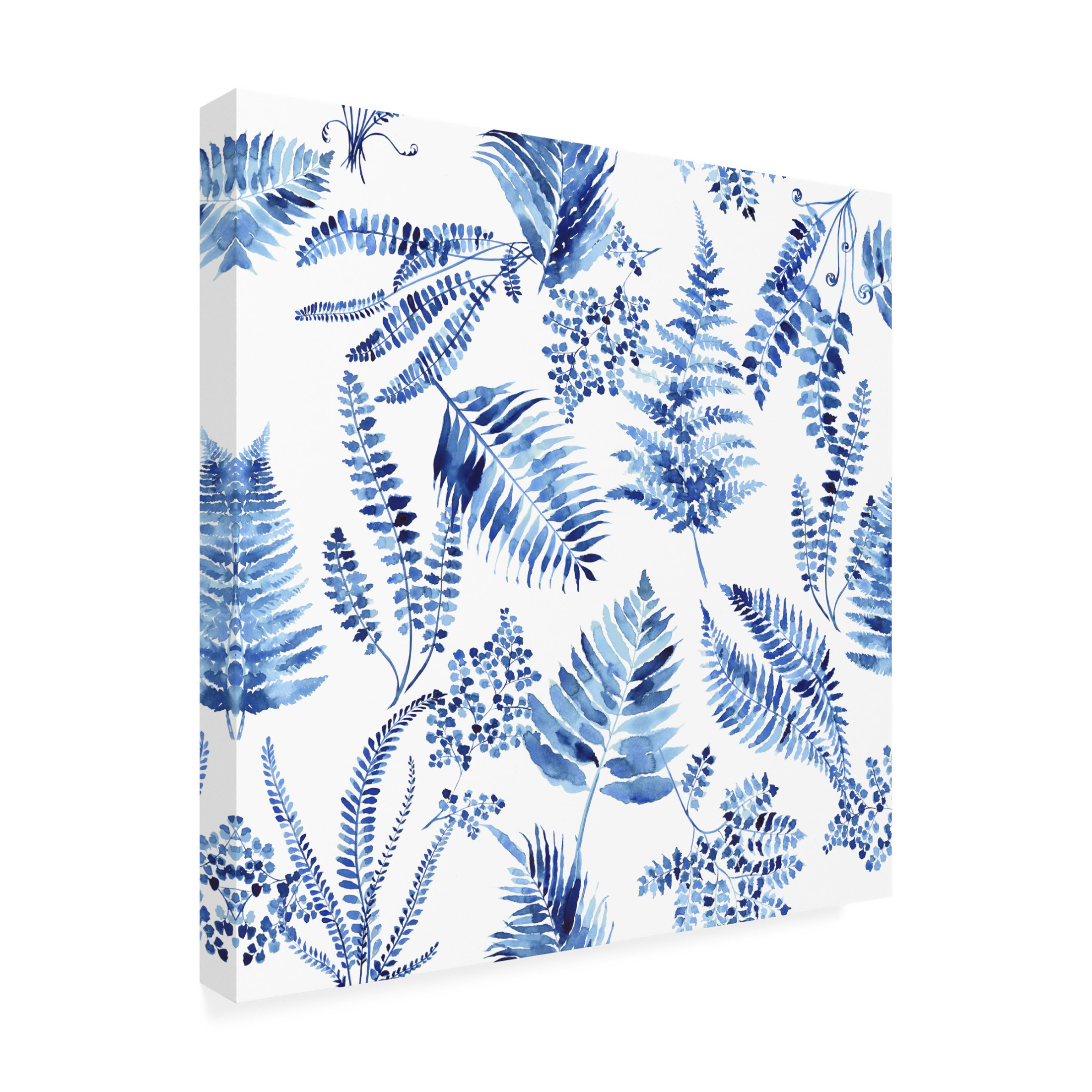 Canvas Wall Art - Jean Plout 'Indigo Botanical 13' Wall Art for Living Room, Bedroom, or Office Décor by Trademark Fine Art - 35 x 35 Inches