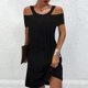 thumbnail image 2 of Vestido suelto de manga corta con hombros descubiertos informal de Color sólido Sexy informal de verano a la moda para mujer Pompotops  ghjkhdj15149, 2 of 5