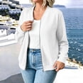 thumbnail image 2 of Drses Women's 2026 Fall Winter Solid Zip Up Sweatshirt Jacket, Loose Crewneck Fleece Long Sleeve Windbreaker Coat with Pockets Casual Sporty Outerwear, 2 of 7