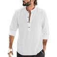 thumbnail image 2 of Polo Shirts for Men Casual Tops Loose Fit Spandex T Shirt Men Long Sleeve Athletic Shirts Long Sleeve Thumb Hole Mens Tee Stretch Top Tech Exercise Short Polyester Spandex White L, 2 of 7