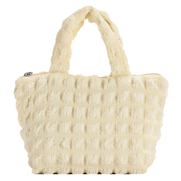 Bolsa De Hombro Bolso Bandolera Para Mujer Lona Plisada Supermercado Bolso De Hombro Damas Viajes Camping Tmvgtek Para Estrenar
