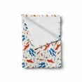 thumbnail image 2 of Nautical Soft Flannel Fleece Throw Blanket, Whale and Hammerhead Shark Marine Animals Ocean Life Illustration, Cozy Plush for Indoor and Outdoor Use, 50" x 60", Orange Earth Yellow Blue, by Ambesonne, 2 of 6