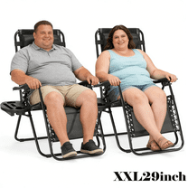 SERABETTO Oversized Zero Gravity Chair, 29In Adjustable  Lounge Chair Lawn Patio Reclining Chair Upgraded Alloy Lock and Cup Holder