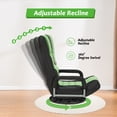 thumbnail image 3 of Avocahom Swivel Gaming Floor Chair w/ Armrest Handles, No Assembly gaming chair rocker, Folding Reclining Sofa w/6 Position Adjustable Backrest for Video Games, Watching TV, Reading,Green, 3 of 9
