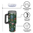 thumbnail image 4 of 40oz Pioneer Flower Floral Print Pattern Insulated Tumbler with Handle, BPA-Free Leak Proof Lid and Straws, Double Wall Vacuum, Hot 12h/Cold 34h, 4 of 6