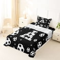 thumbnail image 5 of Erosebridal Letter A Monogrammed Twin Sheet Sets,White Black Bedding For Kids Boys 3 Pieces, 5 of 6