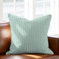 thumbnail image 2 of Throw Pillow Covers 20x20 Inch, Teal Green Botanical Decorative Pillow Cases for Couch Sofa Bed, Farmhouse Modern Striped Leaf Cotton Linen Square Home Decor Pillowcases with Hidden Zipper, 2 of 6