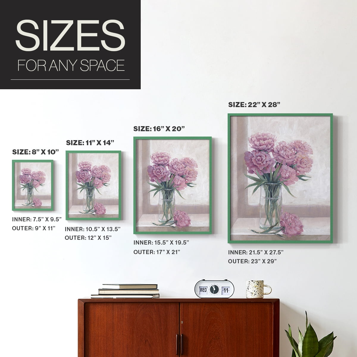 Windowsill Floral II Framed Print - Solid Wood in Single Picture Frame Solid Wood 2 Framed Print