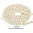 thumbnail image 2 of Unique Bargains Natural Twisted Cotton Rope 1/2 Inch x 82 Feet 3 Strand Tug of War Rope with Sealing Tape Beige, 2 of 5