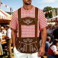 thumbnail image 2 of Telankuip Men's Bavarian Oktoberfest Shirt Summer Short Sleeve Crew Neck Plaid Printing and Funny 3D Graphic Tees Casual Loose Comfortable Breathable Festival T-Shirts 1-Red XL, 2 of 5