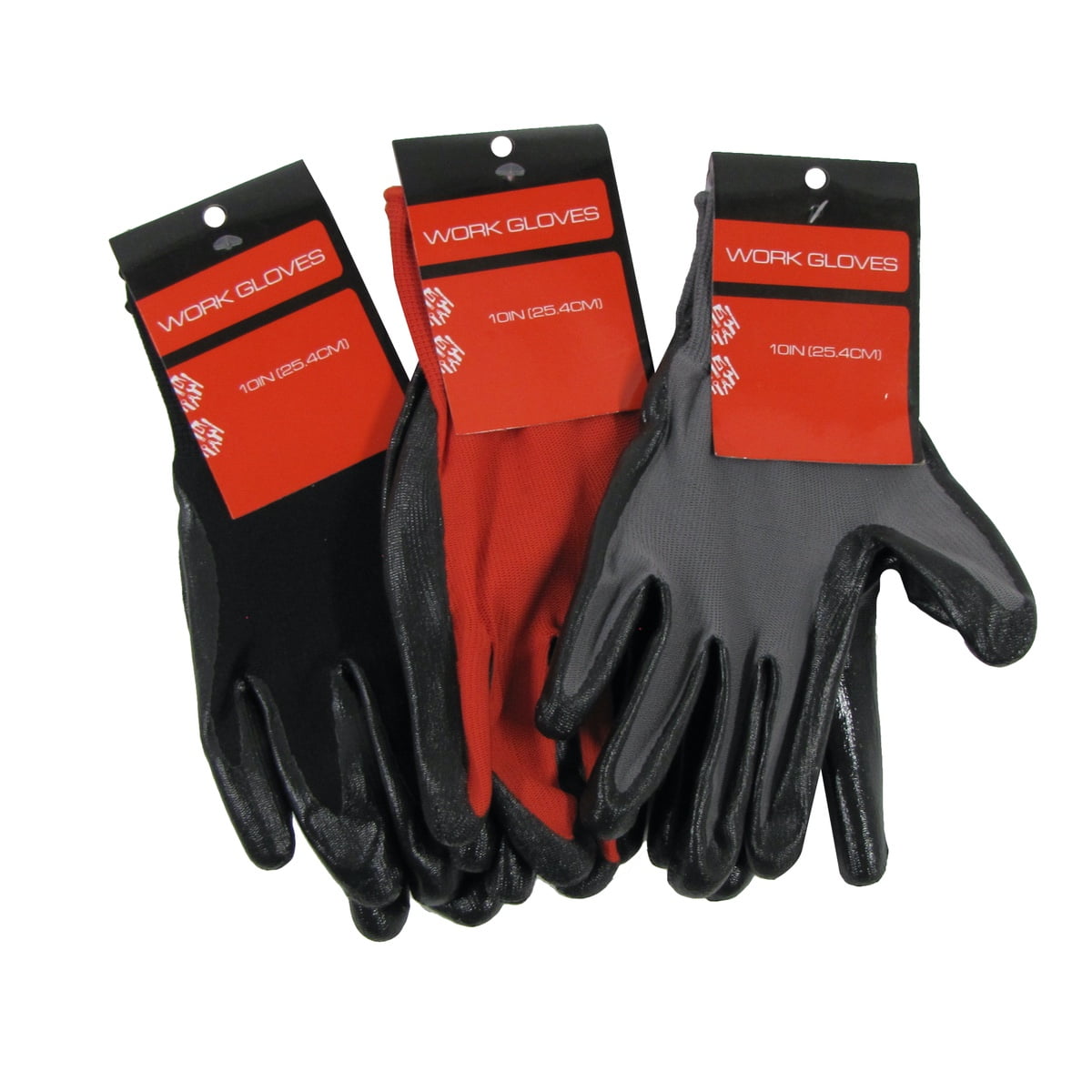 3pk Rubber Latex Coated Mechanics Gloves Non-Slip Grip Yard Outdoor ...