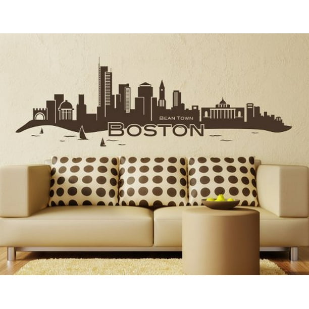 Boston City Skyline Wall Decal Cityscape Sticker Mural Vinyl Art Home Decor 4197 Green 39in X 12in Com - Home Decor Boston Boston City Skyline Wall Decal Cityscape Sticker Mural Vinyl Art Home Decor 4197 Green 39in X 12in Com - Home Decor Boston