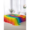 thumbnail image 6 of Queen Flat Sheet Only Colorful Rainbow Vortex Soft Microfiber Cooling Bedding Sheets Seamless Swirl Pattern Art Flat Bed Sheet, 6 of 9