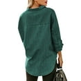 thumbnail image 7 of Baqcunre Cardigan For Women Women'S Denim Shirt Loose Double Pocket Long Sleeved Versatile Casual Coat Shirt Womens Fall Tops Winter Coats For Women Green 2 XXL, 7 of 7