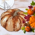 thumbnail image 4 of OVZME 4PCS Fall Placemats, Autumn Printed Pumpkin Place Mats for Kitchen Dining Table, Thanksgiving Harvest Halloween Holiday Decor Placemat, Water-Proof, Each 13" x 15", Chocolate, 4 of 6