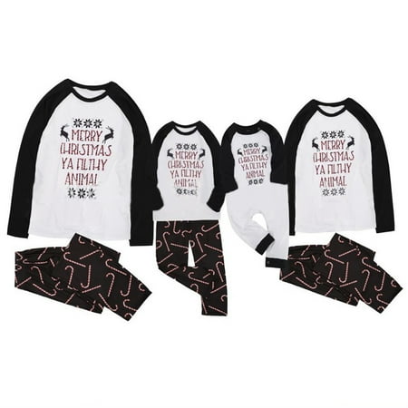 

Dadaria Christmas Pajamas for Family Christmas Women Mommy Printed Top+Pants Xmas Family Matching Pajamas Set White Women S