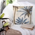 thumbnail image 3 of 20x20 Pillow Covers Set of 2, Palm Trees Throw Pillow Covers Decorative Couch Cushion Case, Blue Brown Vintage Watercolor Tropical Microfiber Square Pillowcases for Bedroom Car Living Room, 3 of 7