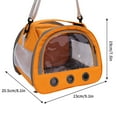 thumbnail image 3 of bird carrier Small Animal Backpack Portable Breathable Pet Carrier 9x8x7.5 Inch Backpack for Small Birds Parrots Hamsters Vet Visit with Shoulder Strap Orange, 3 of 3