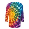 thumbnail image 4 of Viikei Classic Festive Women's 3/4 Sleeve Round Neck Top,Women Fashion Casual Printed Round Neck Three Quarter Sleeve 3/4 Sleeve T-shirt Loose Multicolor XL, 4 of 5