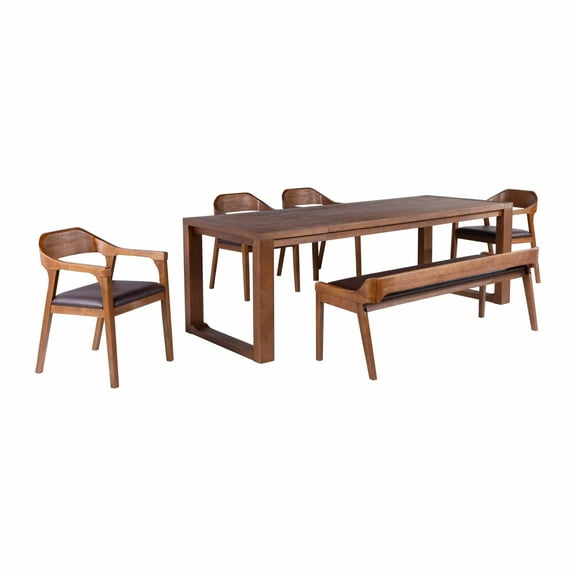 Boraam Rasmus 6pc Dining Set - Chestnut Wire-Brush Finish