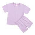 thumbnail image 4 of Girls T-Shirts and Shorts Set 2 Pieces Teen Girls Summer Matching Outfit Solid Trendy Clothes for Little Girl Girls Short Sets 5-6 Toddler, 4 of 9