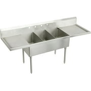 Elkay Ss8354lrof Sturdibilt 102" Triple Basin Free Standing Stainless Steel Utility Sink -