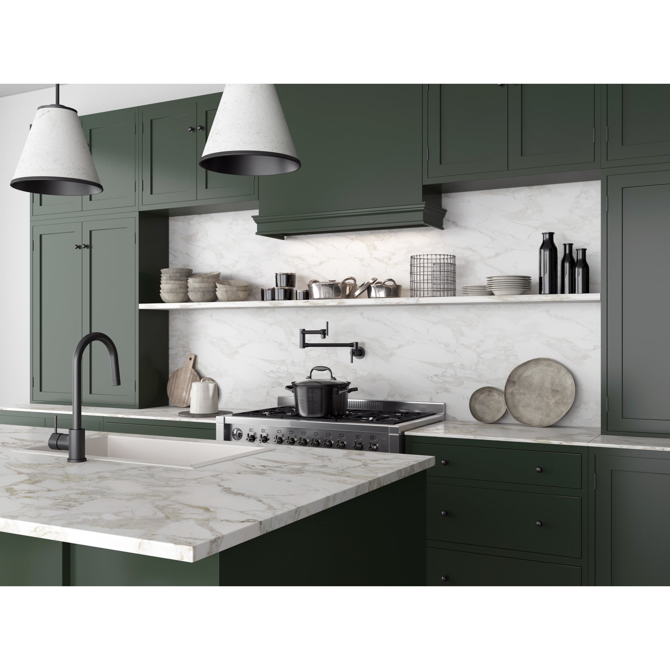 ANZZI Wall-Mounted Pot Filler Braccia Series 24 in. Gunmetal Black