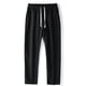 thumbnail image 1 of Pantalones largos para hombre, deportivos, informales, lisos, con cintura elástica y cordón ajustable, de pierna ancha, rectos y cilíndricos, de poliéster., 1 of 4