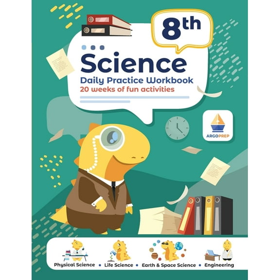 8th Grade Science: Daily Practice Workbook 20 Weeks of Fun Activities (Physical, Life, Earth and Space Science, Engineer, (Paperback)